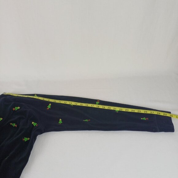 Quacker Factory Winter Velour Embroidered Jacket Christmas Trees XL Black A81749 - Picture 6 of 7